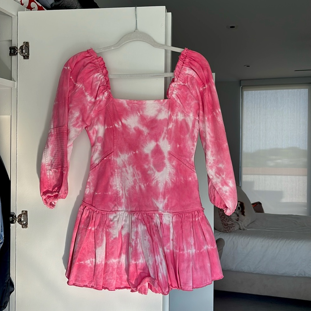 LoveShackFancy Chai Tye Dye mini dress